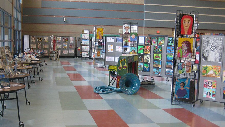 School cafeteria art show