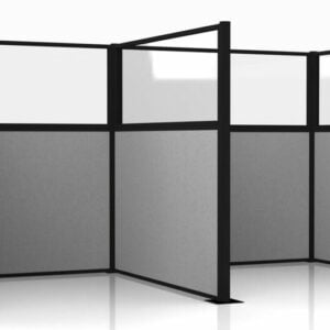 Officeflex Double Cubicle with Window - W Shaped