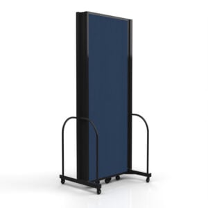 Blue Full Motion Room Divider fully closed for storage.